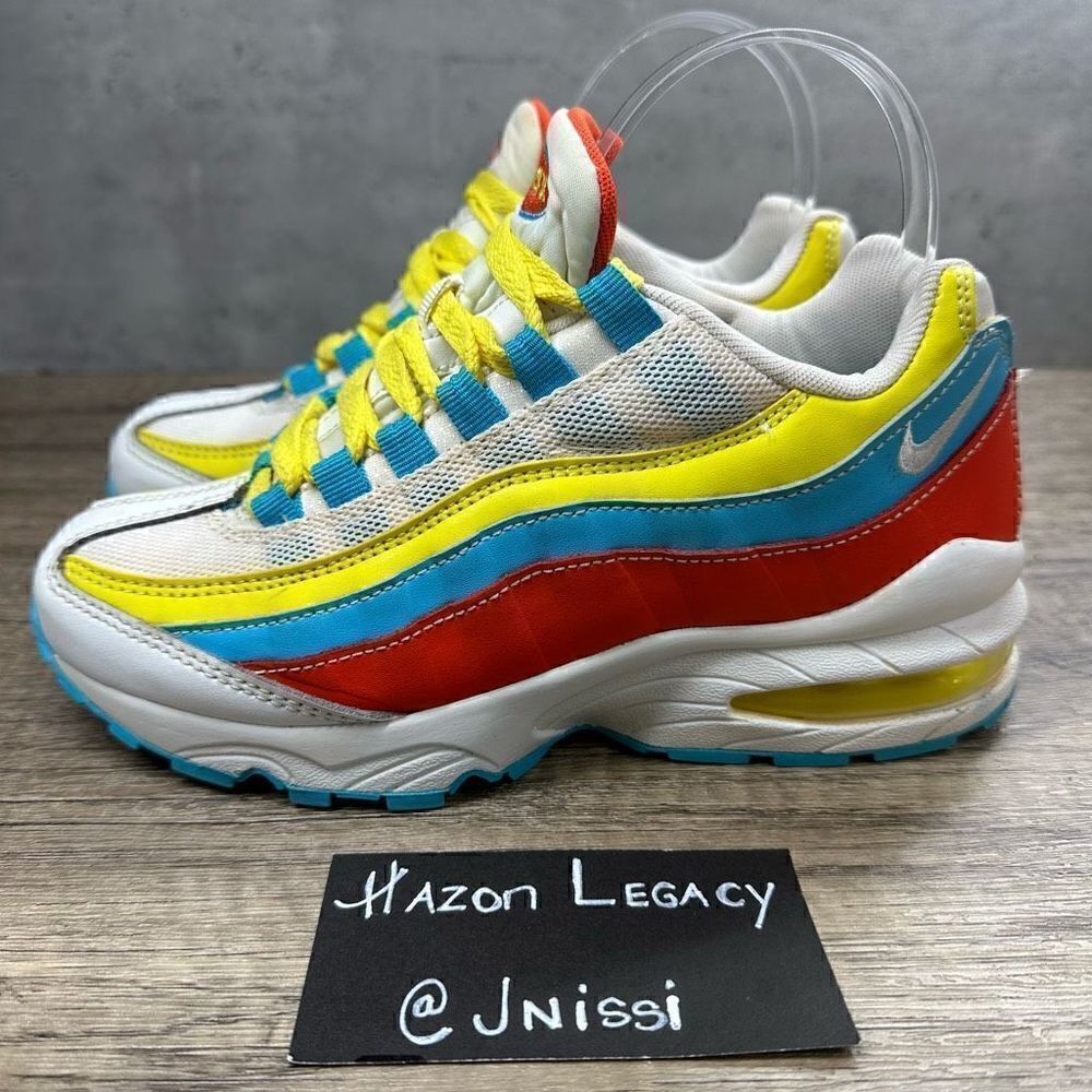 ‎Nike~Air MAX 9~ “Summer Pack" Blue Fury/Summit/White GS~Size 4Y